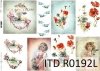 papier ryżowy decoupage kwiaty, Maki, Chabry, dzieci*rice paper decoupage flowers, poppies, cornflowers, children